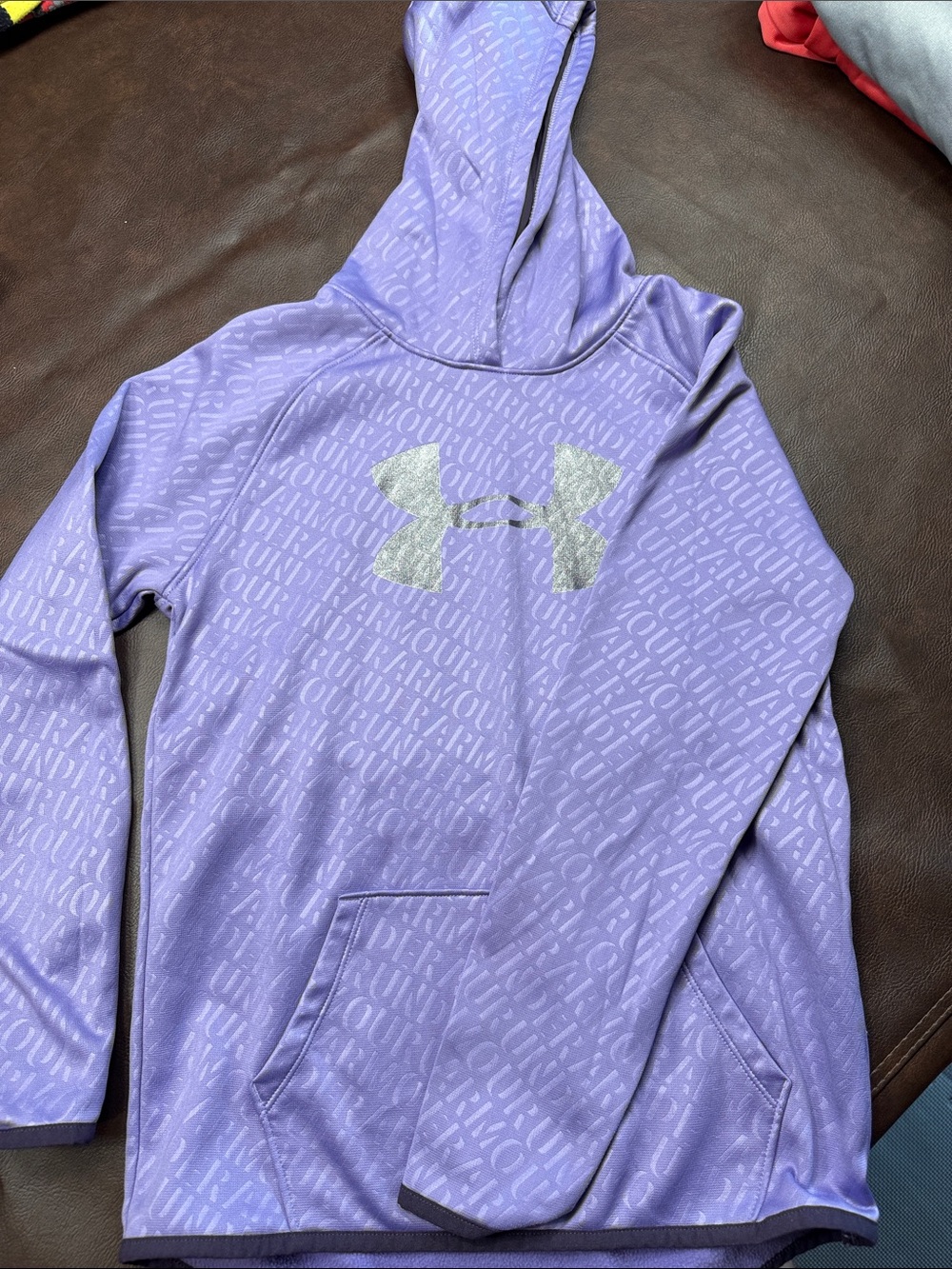 Under Armour Purple Hoodie with Silver Logo